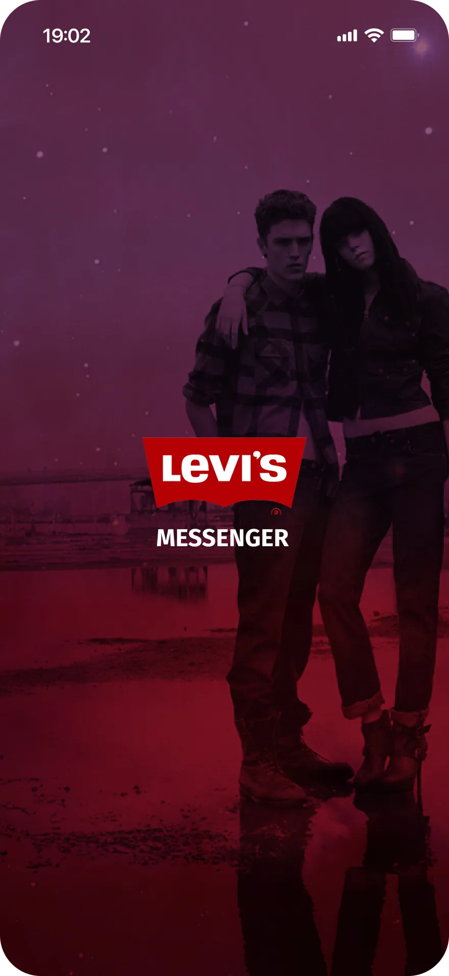 Écran de lancement Levi’s Messenger