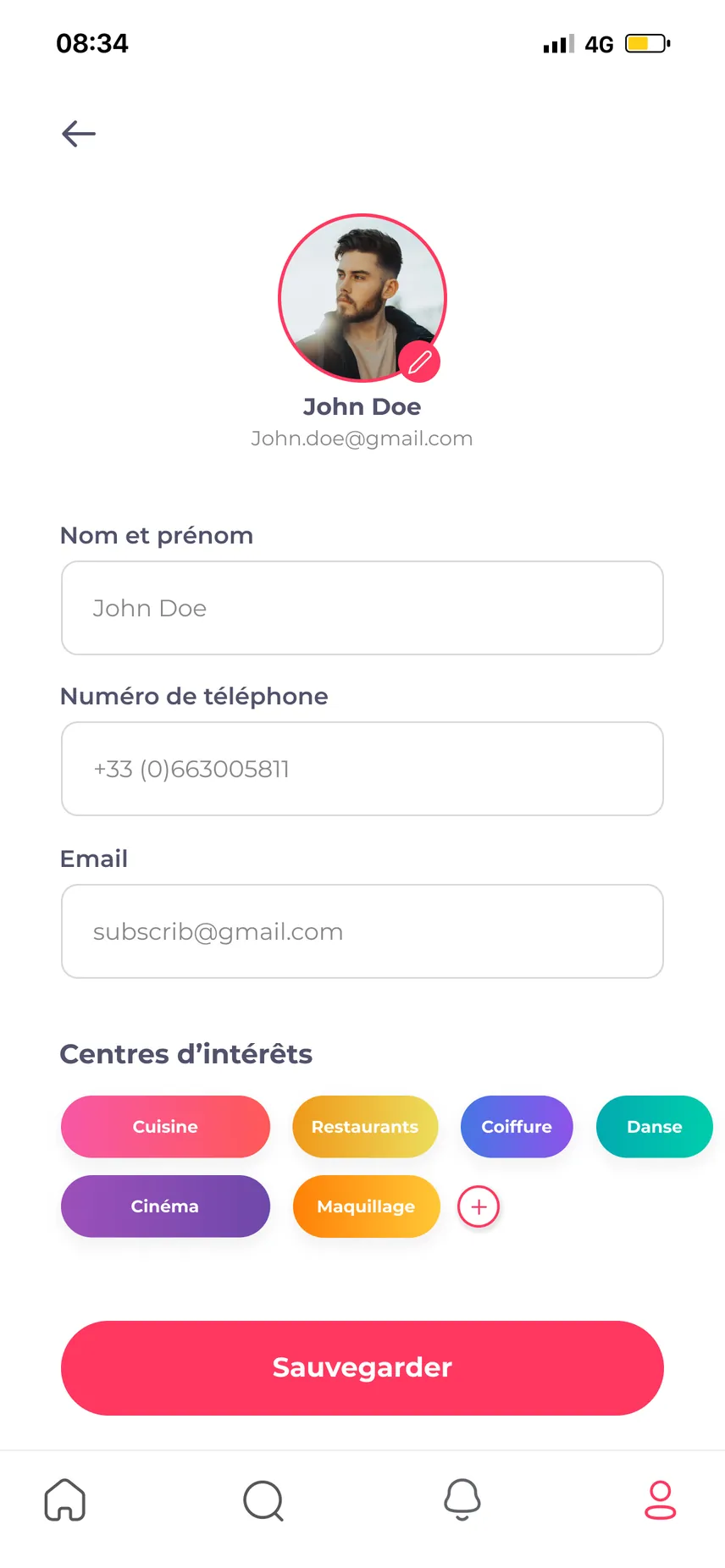 Profil et centres d’intérêt